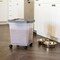 IRIS USA Airtight Dog Food Storage Container 25 lbs, Removable Wheels, for Dog Cat Bird and Other Pets, Clear/Dark Gray